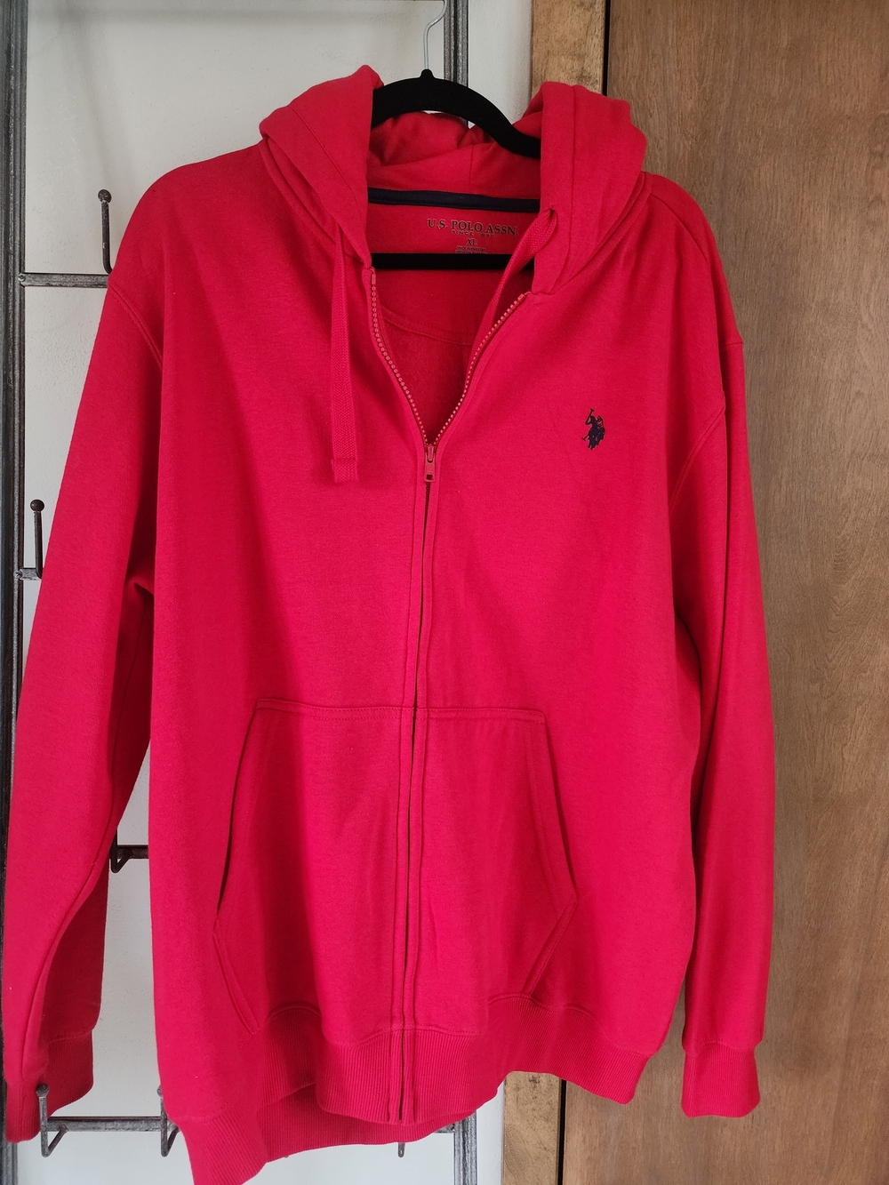 U.S. Polo Assn. Men’s Red Zip-Up Hoodie